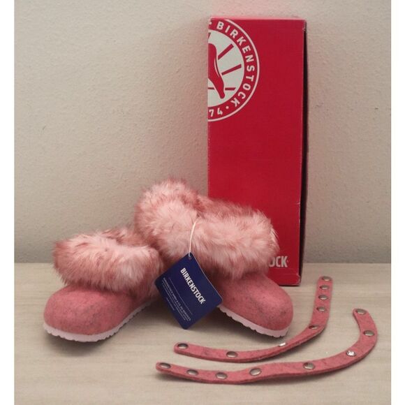 Birkenstock 1007146 Kids Sz EUR 26 US 8 Inuil Pink Kaprun Braid Wool Felt Clogs - Picture 1 of 14